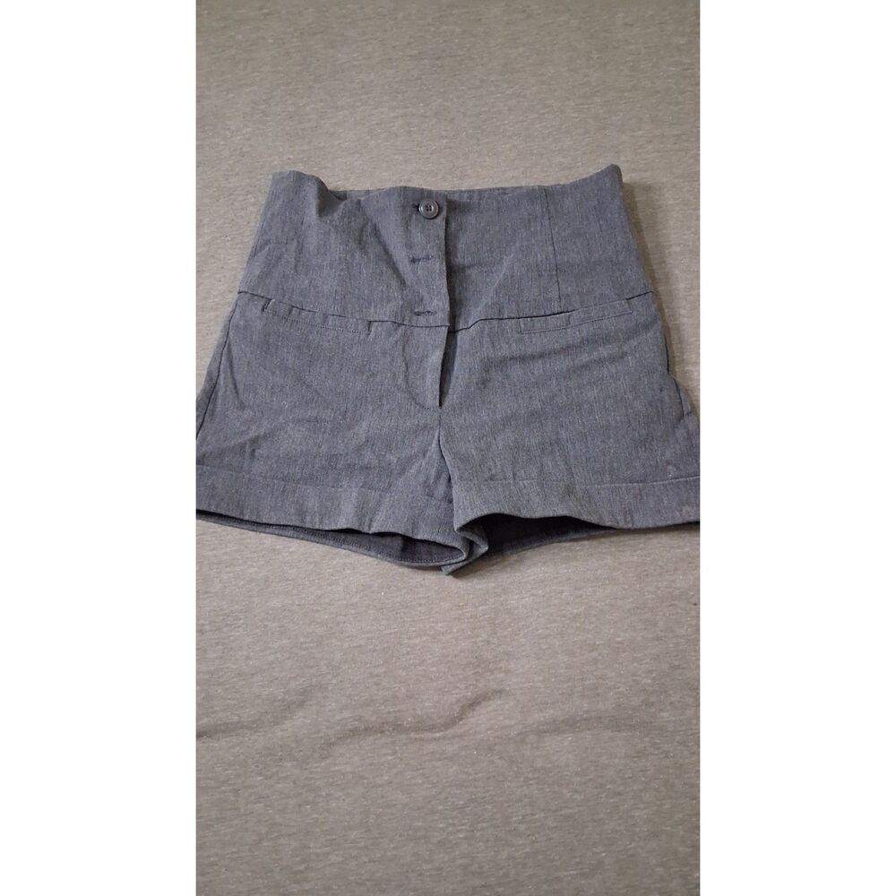 E.T.C. Women’s Small Gray High Waist Dress Shorts Stretch Cuffed Hem